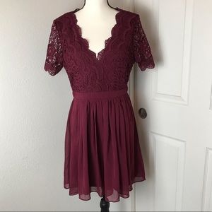 Lulus Burgundy Lace dress